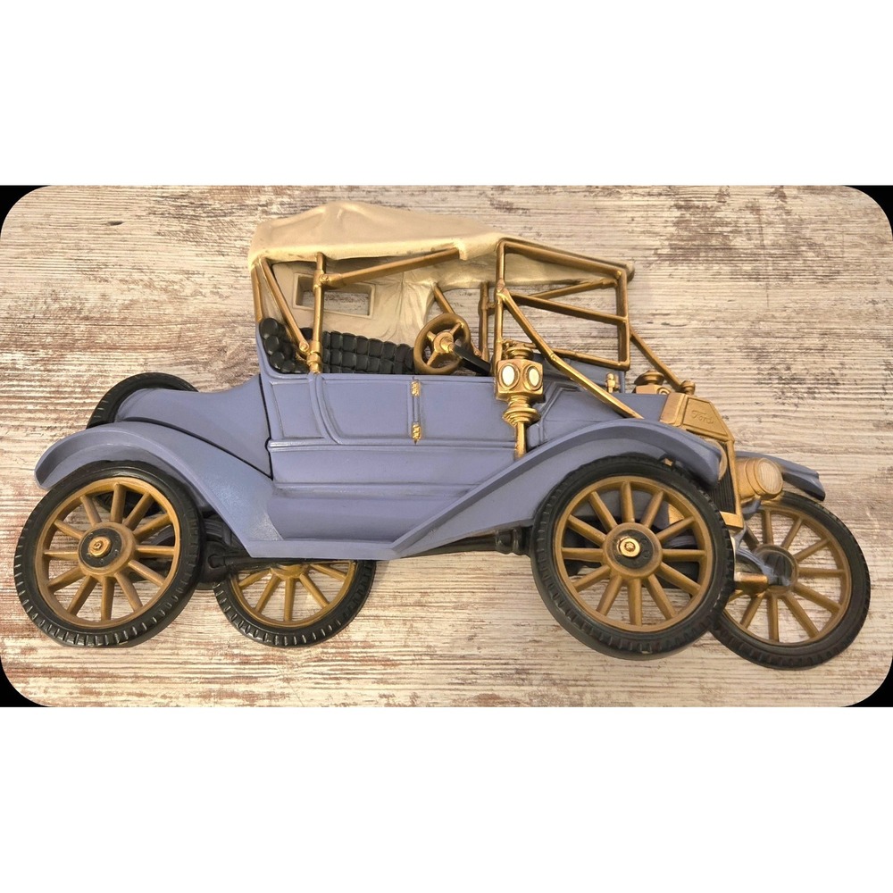 Vintage 1977 Burwood Ford Model T Car 3D Wall Plaque 2028-1 Blue Gold 18"